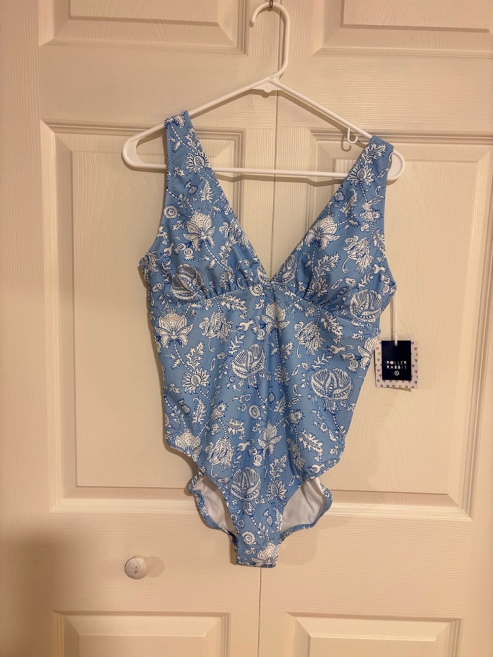 Roller Rabbit x Target Women’s Floral Vines Empire Waist One Piece Swimsuit Blue - Picture 3 of 12